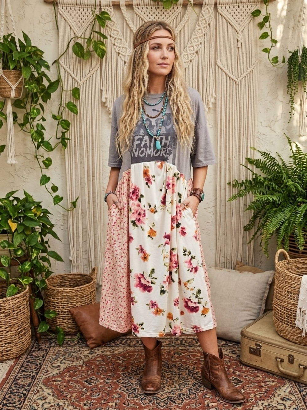 ONE OF A KIND FAITH NO MORE MIDI DRESS XS-XL